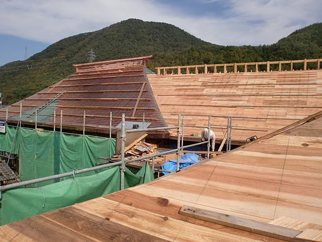 萬徳寺様　客殿屋根木工事風景